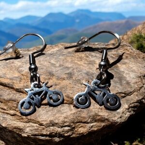 Stainless Steel Bicycle Earrings